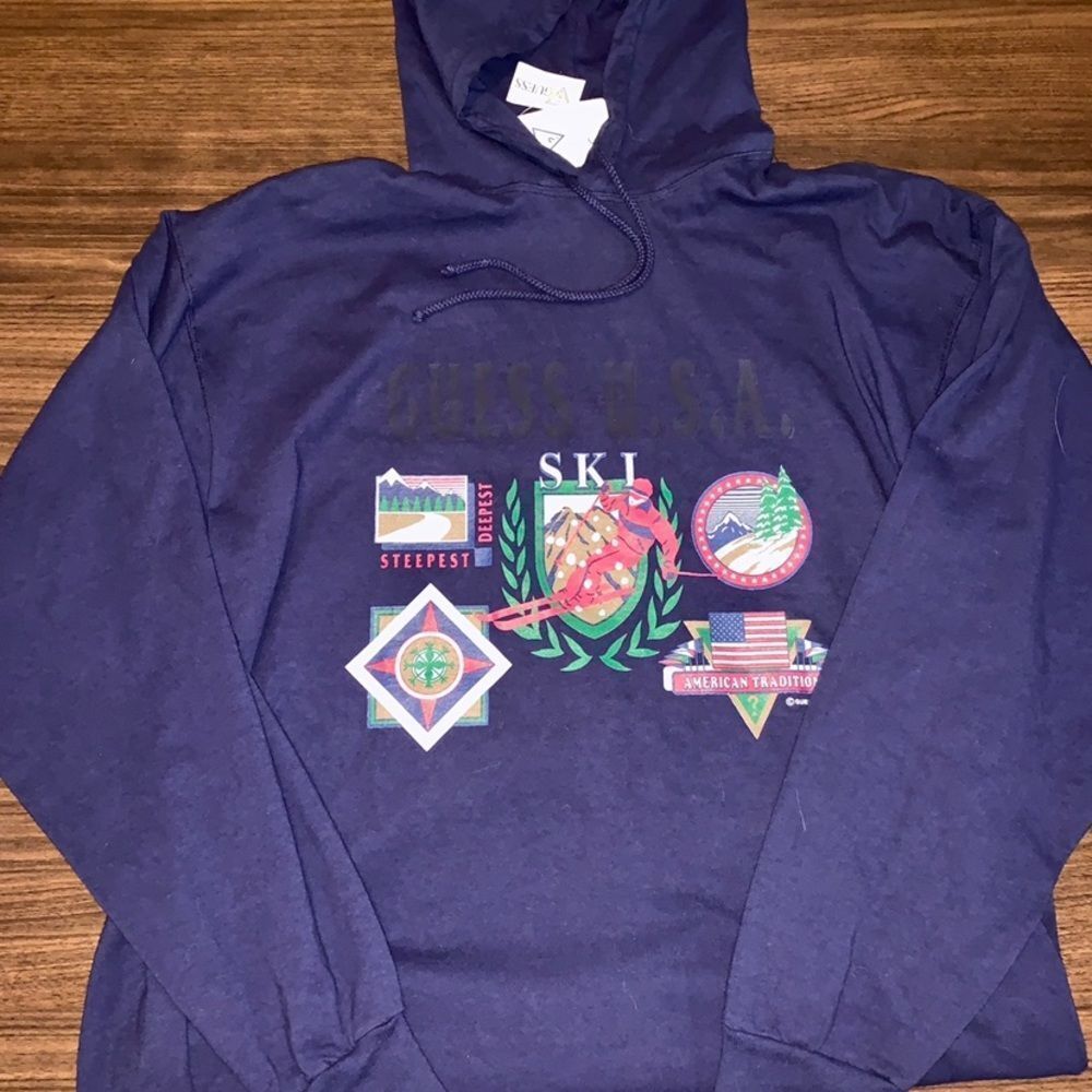 Very Rare Brand New Vintage 93 Guess Usa Hoodie